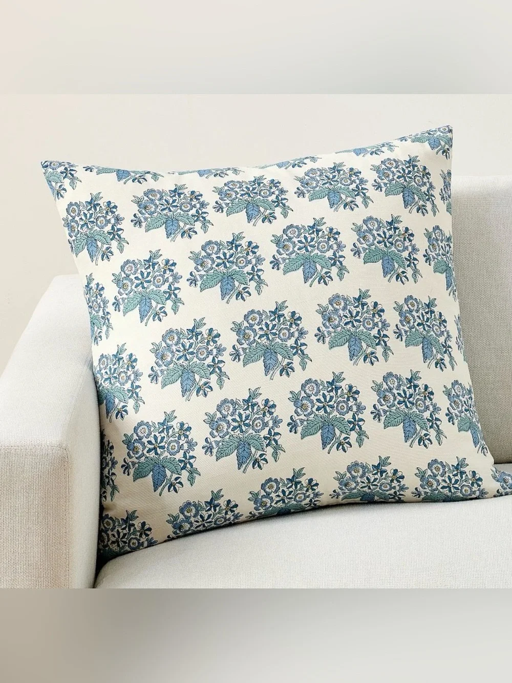 NWOT Pottery Barn 24 in Bethany Floral embroidered reversible pillow Euro sham
